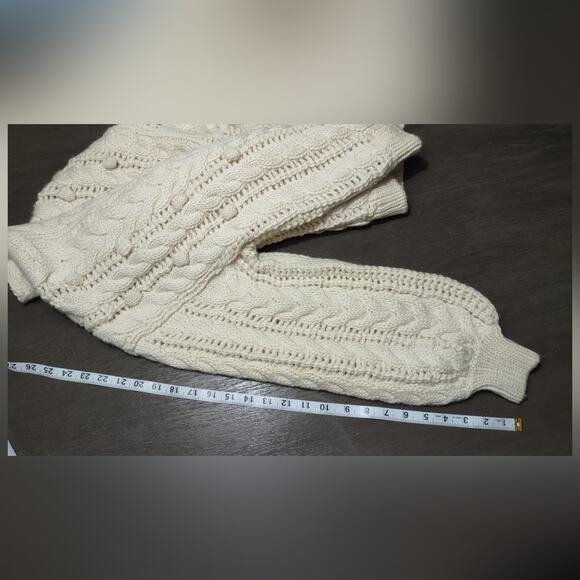 Ulla Johnson Lilo Cardigan Merino Wool Baby Llama Cable Sweater Creme Size Large - Picture 10 of 15